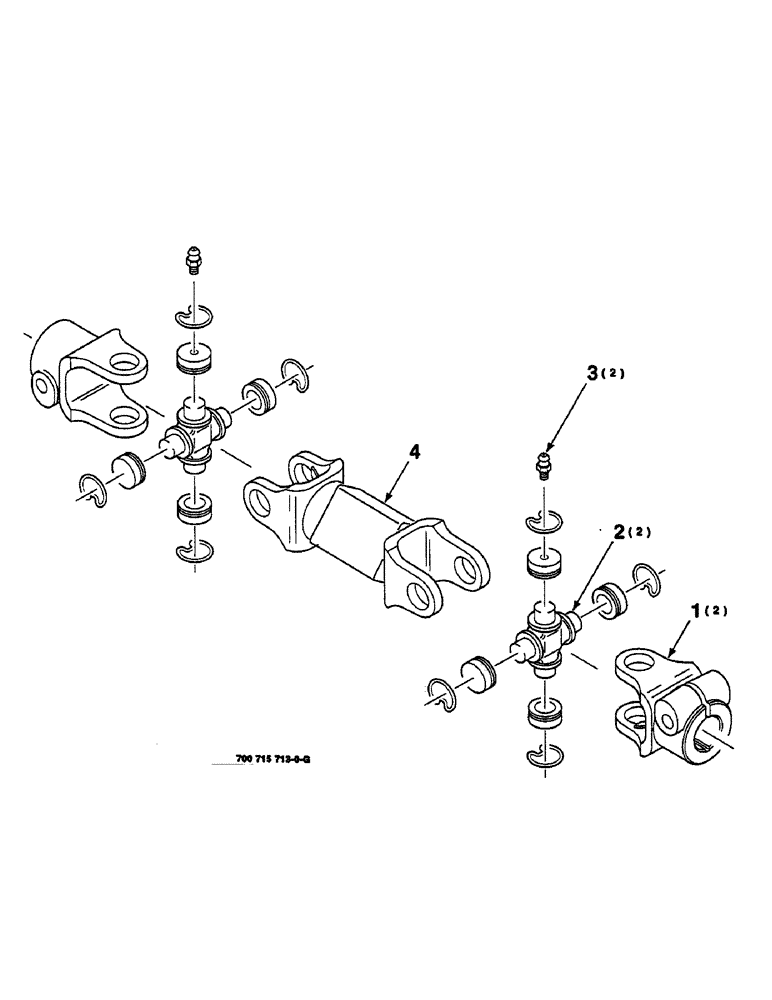 Схема запчастей Case IH 625 - (2-20) - U-JOINT, SHOCK ABSORBER ASSEMBLY, 700715713 U-JOINT, SHOCK ABSORBER ASSEMBLY COMPLETE (58) - ATTACHMENTS/HEADERS