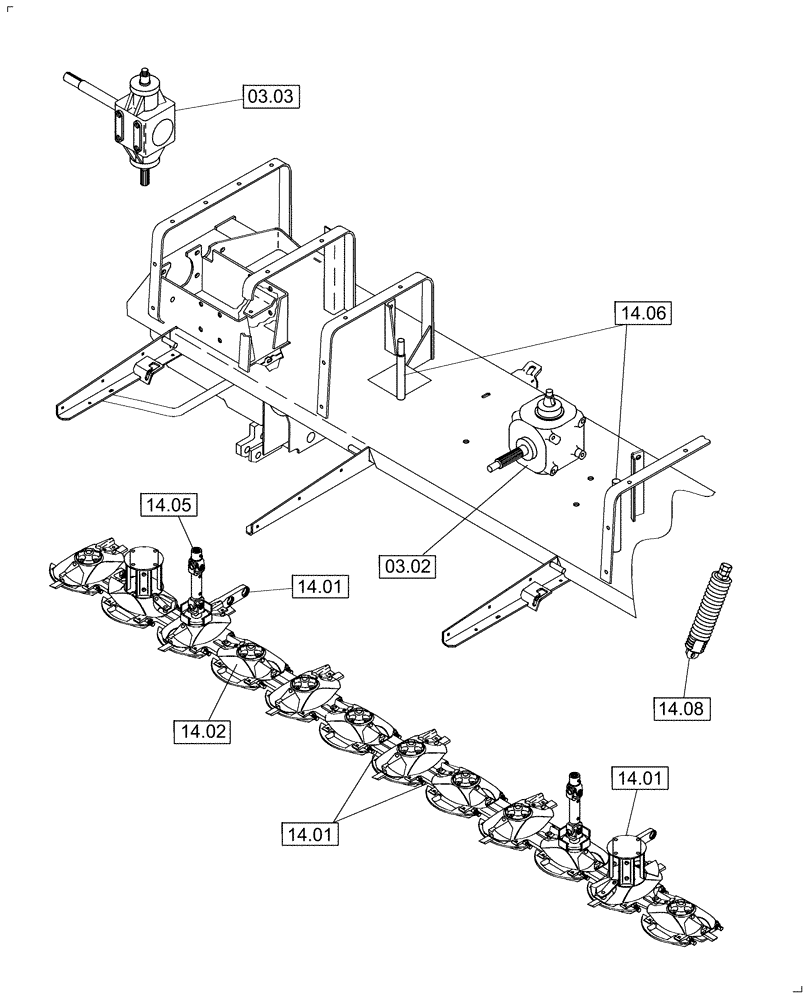 Схема запчастей Case IH DC162 - (14.00) - CROP CUTTING, PICTORIAL INDEX (14) - CROP CUTTING