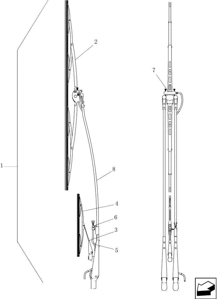 Схема запчастей Case IH 8120 - (55.518.04) - WINDSHIELD WIPER - DOUBLE BLADE (55) - ELECTRICAL SYSTEMS