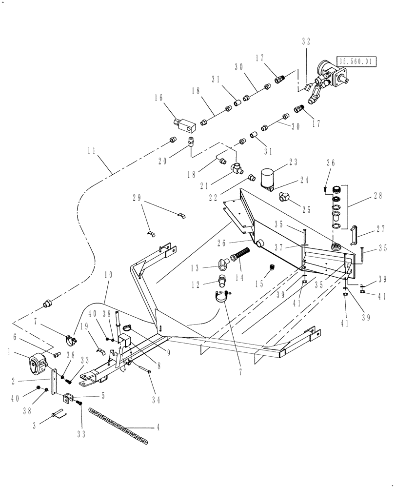 Схема запчастей Case IH CM109 - (35.560.04) - PTO HYDRAULIC DRIVE KIT - 717758006 (35) - HYDRAULIC SYSTEMS