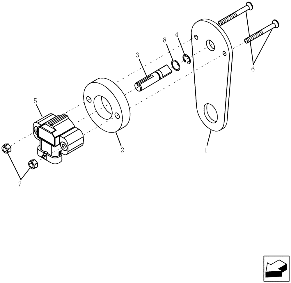 Схема запчастей Case IH 9120 - (55.785.11) - SENSOR ASSEMBLY, FEEDER ANGLE (55) - ELECTRICAL SYSTEMS