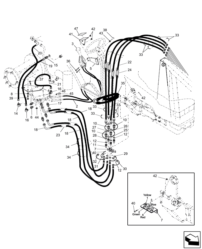 Схема запчастей Case IH LX146 - (010) - LOADER VALVE & PLUMBING KIT (35) - HYDRAULIC SYSTEMS