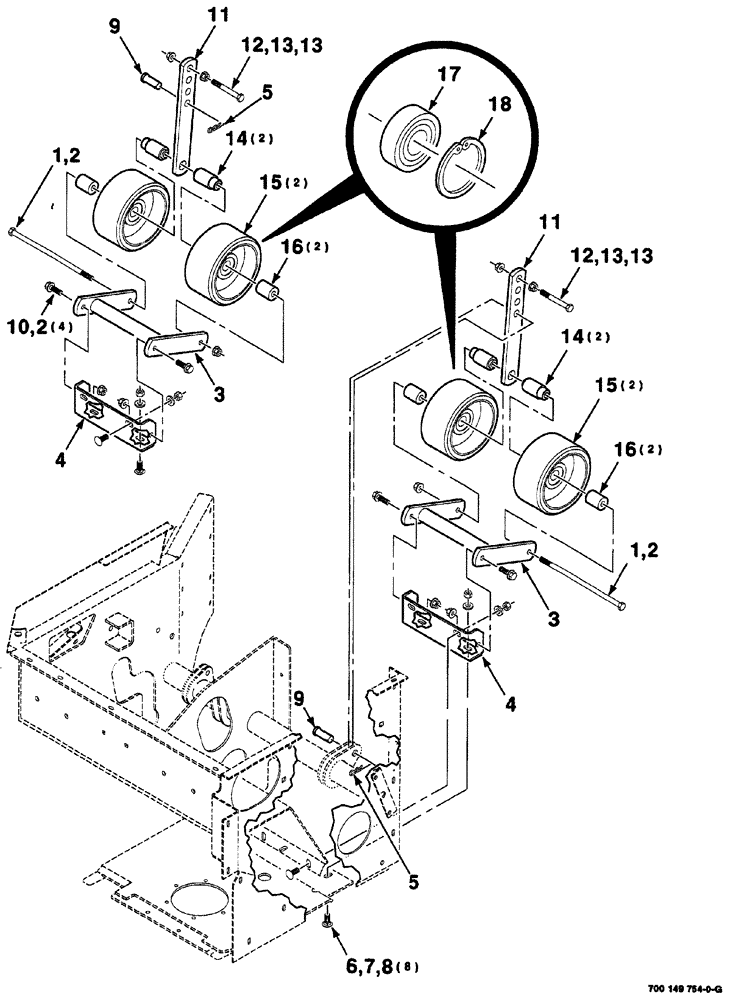 Схема запчастей Case IH 725 - (07-022) - GAUGE WHEEL ASSEMBLY (44) - WHEELS