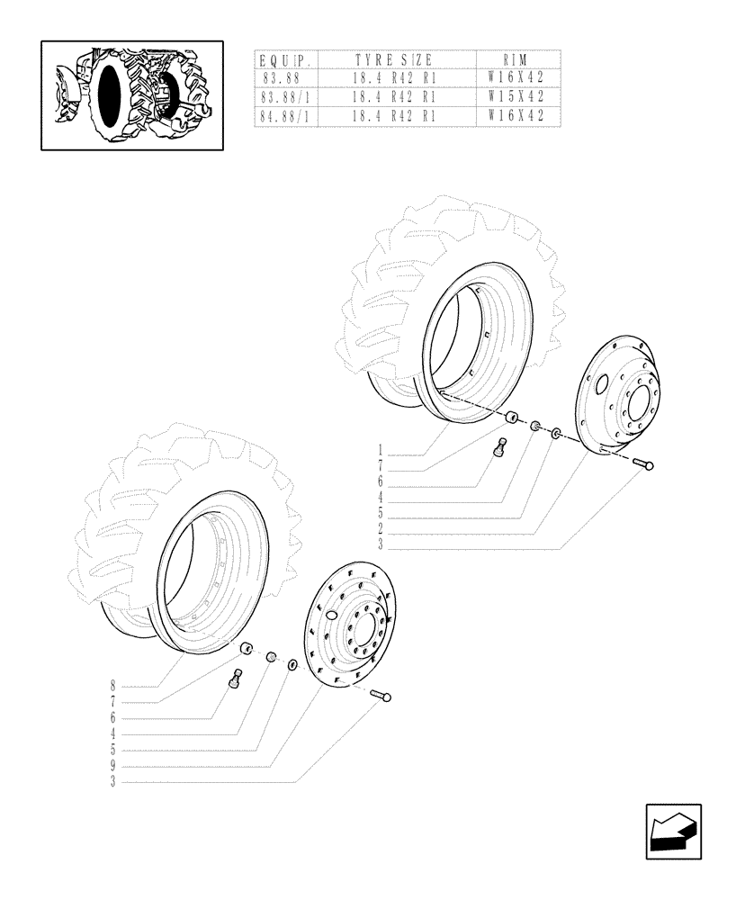 Схема запчастей Case IH MXM175 - (83.00[09]) - DRIVE WHEELS (11) - WHEELS/TRACKS