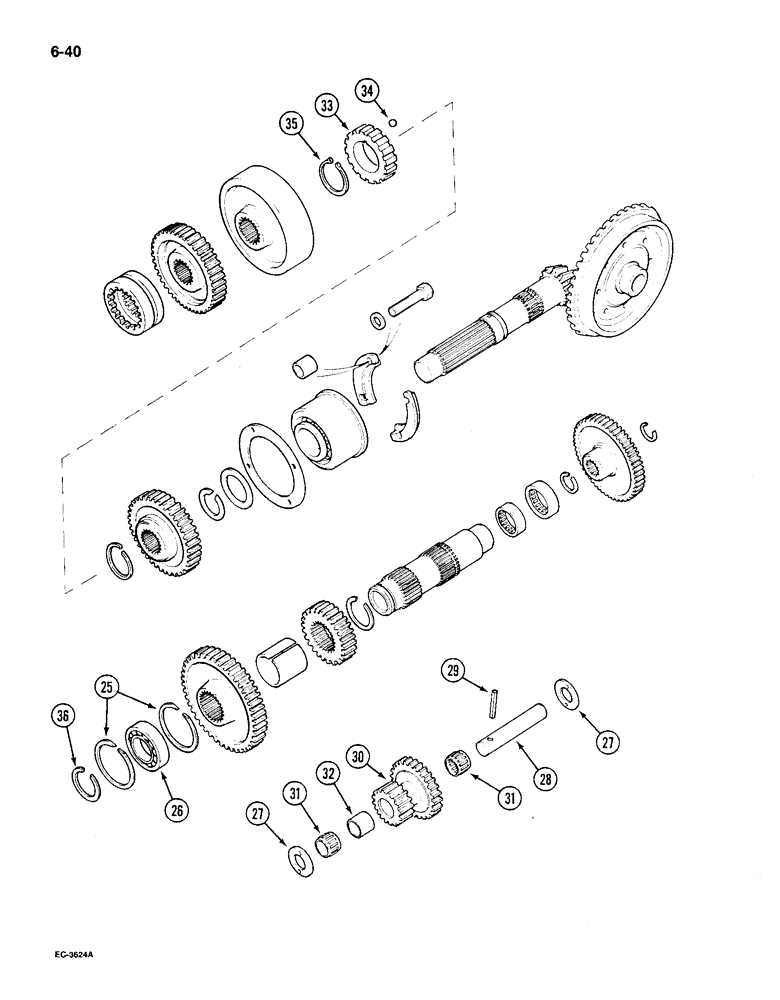 Схема запчастей Case IH 895 - (6-040) - RANGE TRANSMISSION (06) - POWER TRAIN