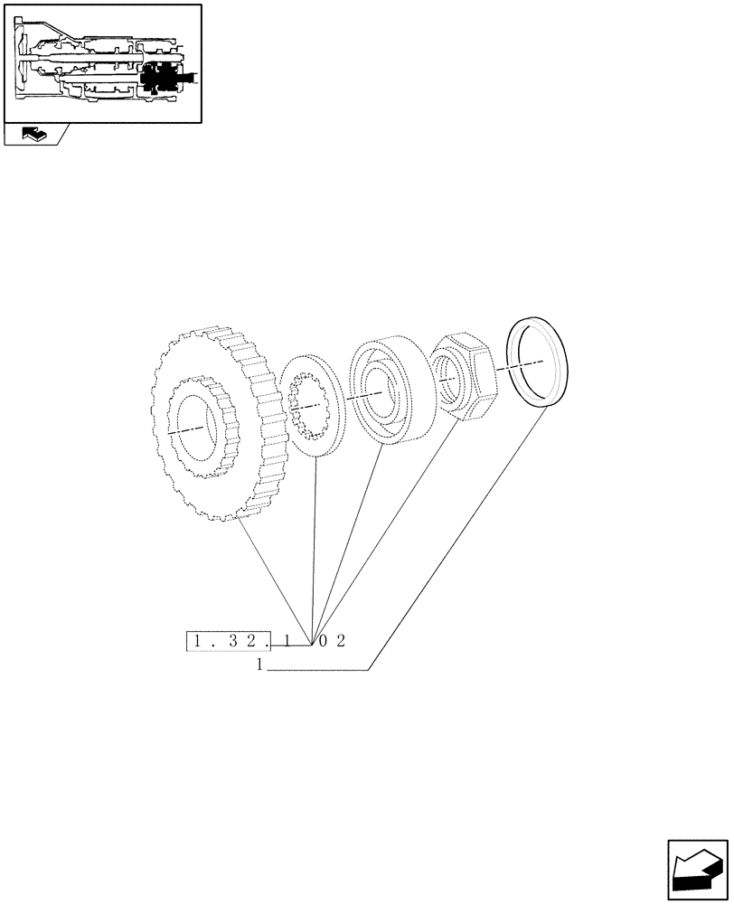 Схема запчастей Case IH PUMA 140 - (1.32.1[06]) - CENTRAL REDUCTION GEARS - SHIMS (03) - TRANSMISSION