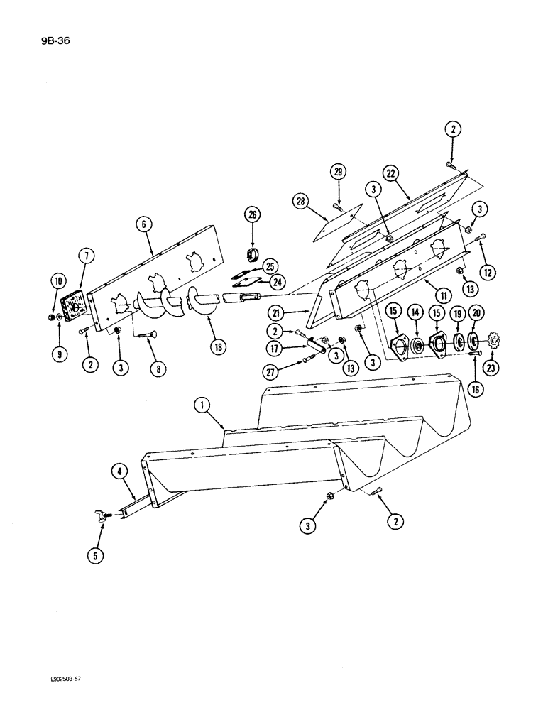 Схема запчастей Case IH 1620 - (9B-36) - AUGER BED (14) - ROTOR, CONCANVES & SIEVE