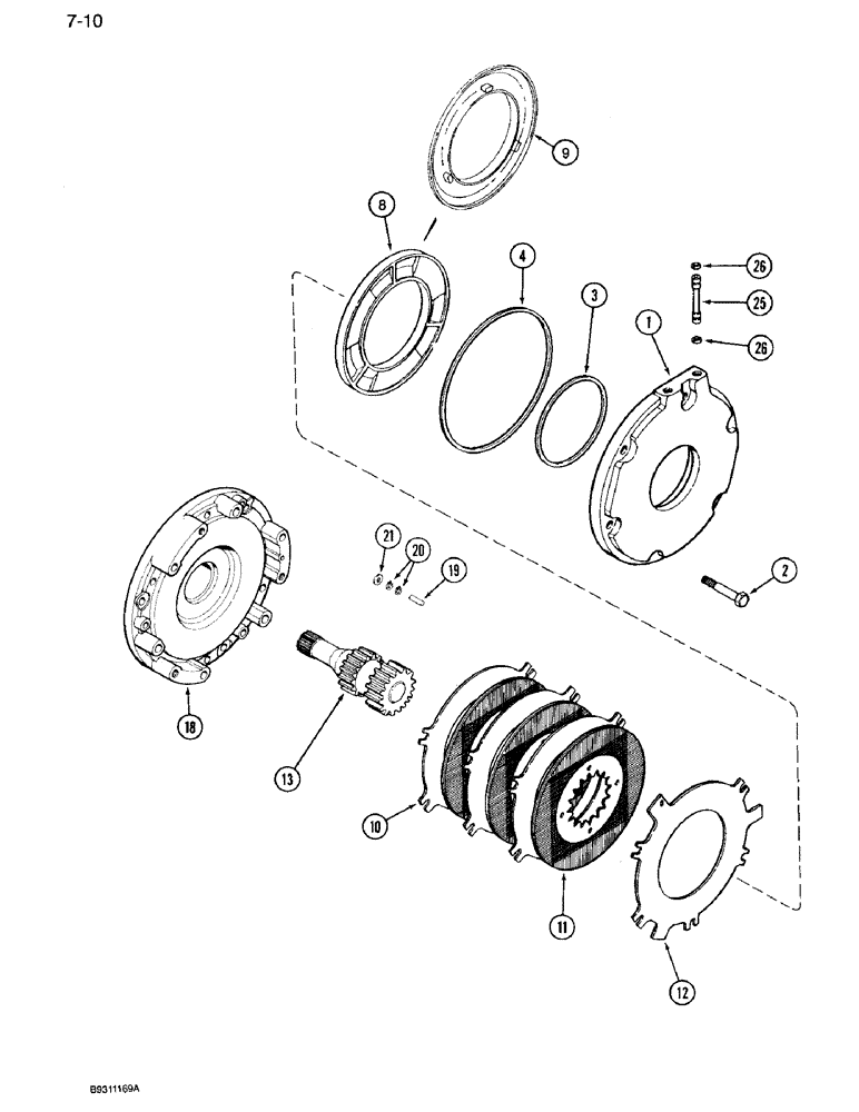 Схема запчастей Case IH 7120 - (7-10) - DIFFERENTIAL BRAKES (07) - BRAKES