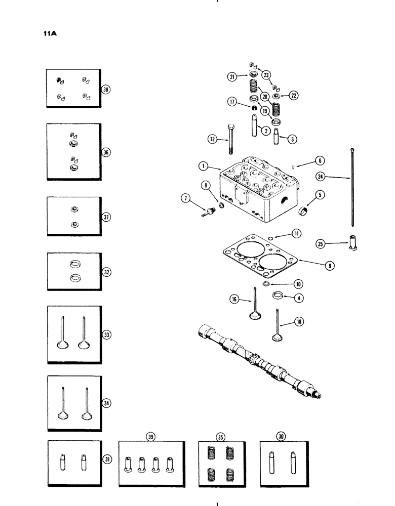 Схема запчастей Case IH 730 SERIES - (011A) - CYLINDER HEAD AND VALVE TRAIN, MODEL 730, 267 DIESEL ENGINE (02) - ENGINE