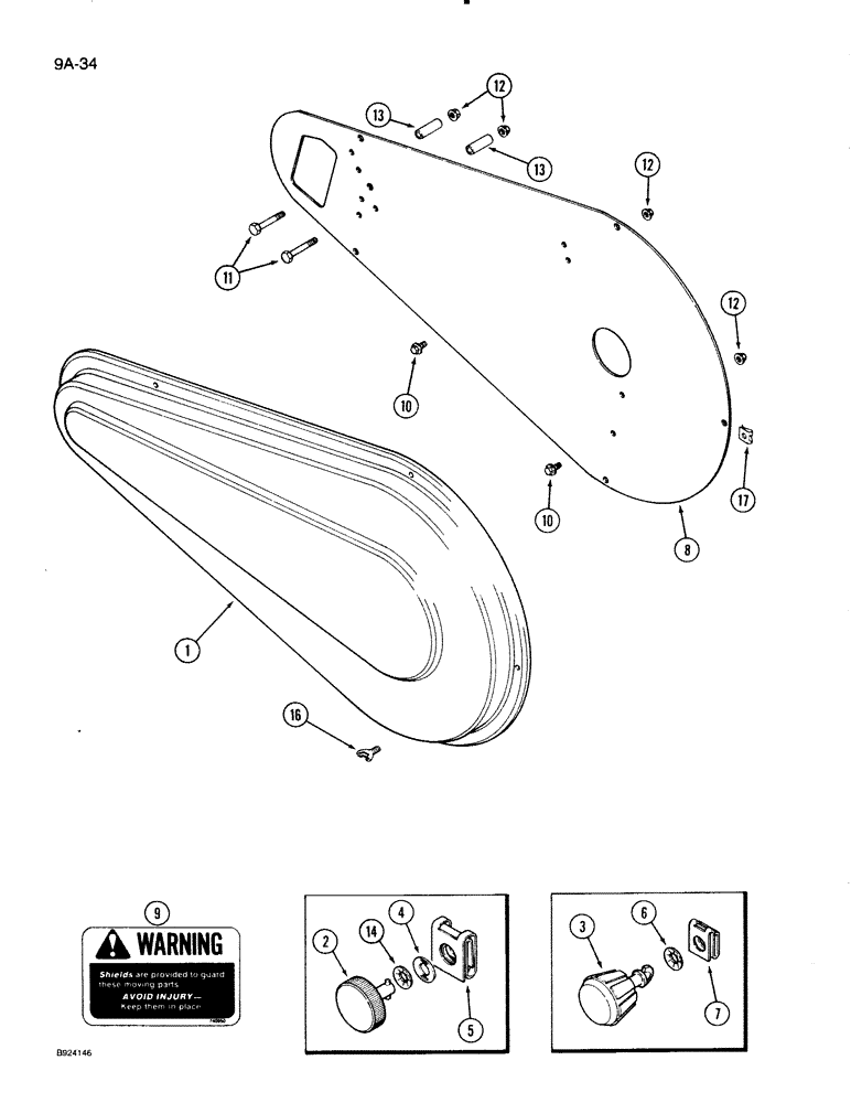 Схема запчастей Case IH 1020 - (9A-34) - REEL DRIVE SHIELD AND SUPPORTS (58) - ATTACHMENTS/HEADERS