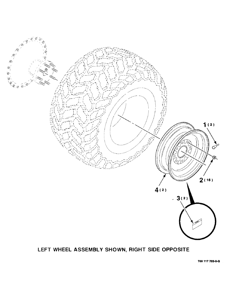 Схема запчастей Case IH 8850 - (07-44) - WHEEL AND TIRE ASSEMBLY, LEFT AND RIGHT (09) - CHASSIS