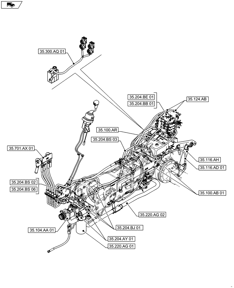 Схема запчастей Case IH FARMALL 115U - (35.000.00[01]) - PICTORIAL INDEX - HYDRAULIC SYSTEMS (35) - HYDRAULIC SYSTEMS