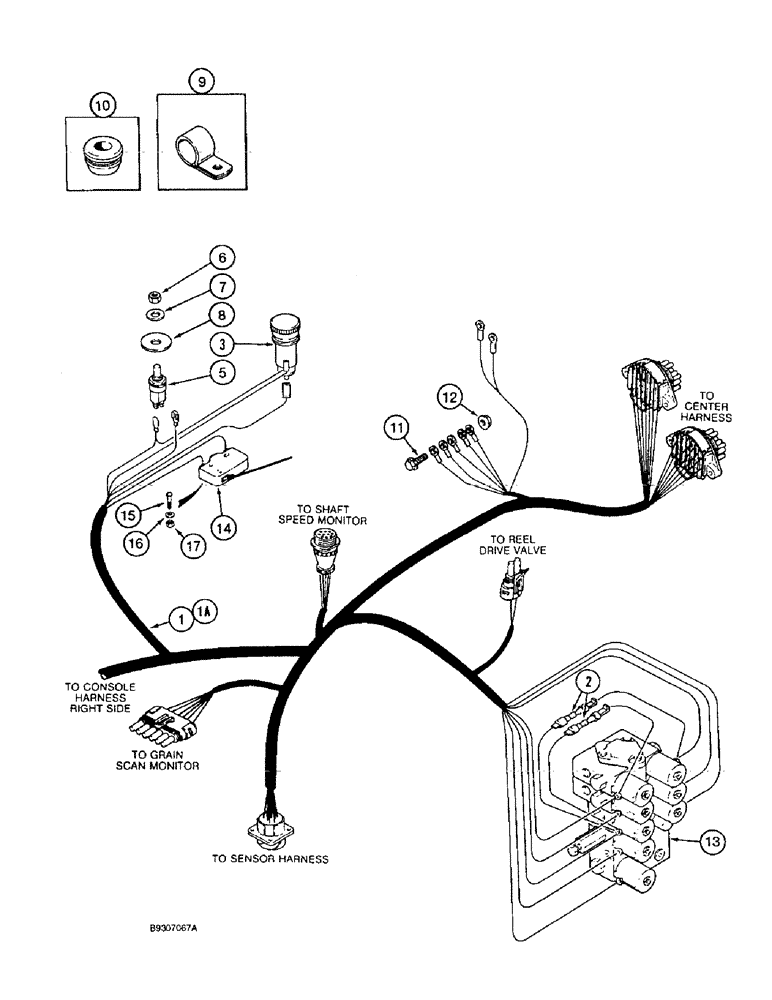 Схема запчастей Case IH 1644 - (4-10) - CONSOLE HARNESS, LEFT HAND CONSOLE (06) - ELECTRICAL