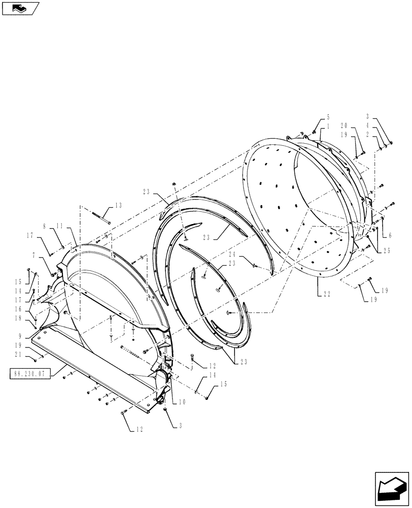 Схема запчастей Case IH 7230 - (66.101.05) - TRANSITION CONE (66) - THRESHING