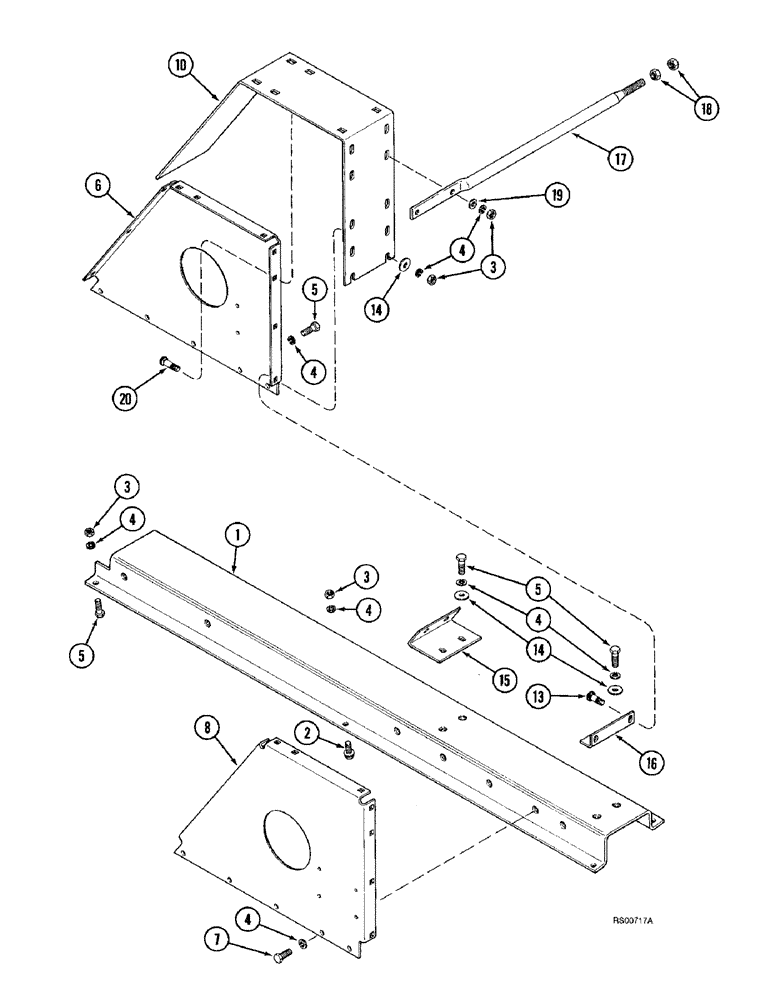 Схема запчастей Case IH 1680 - (9A-12) - SEPARATOR JACKSHAFT SUPPORT (13) - FEEDER