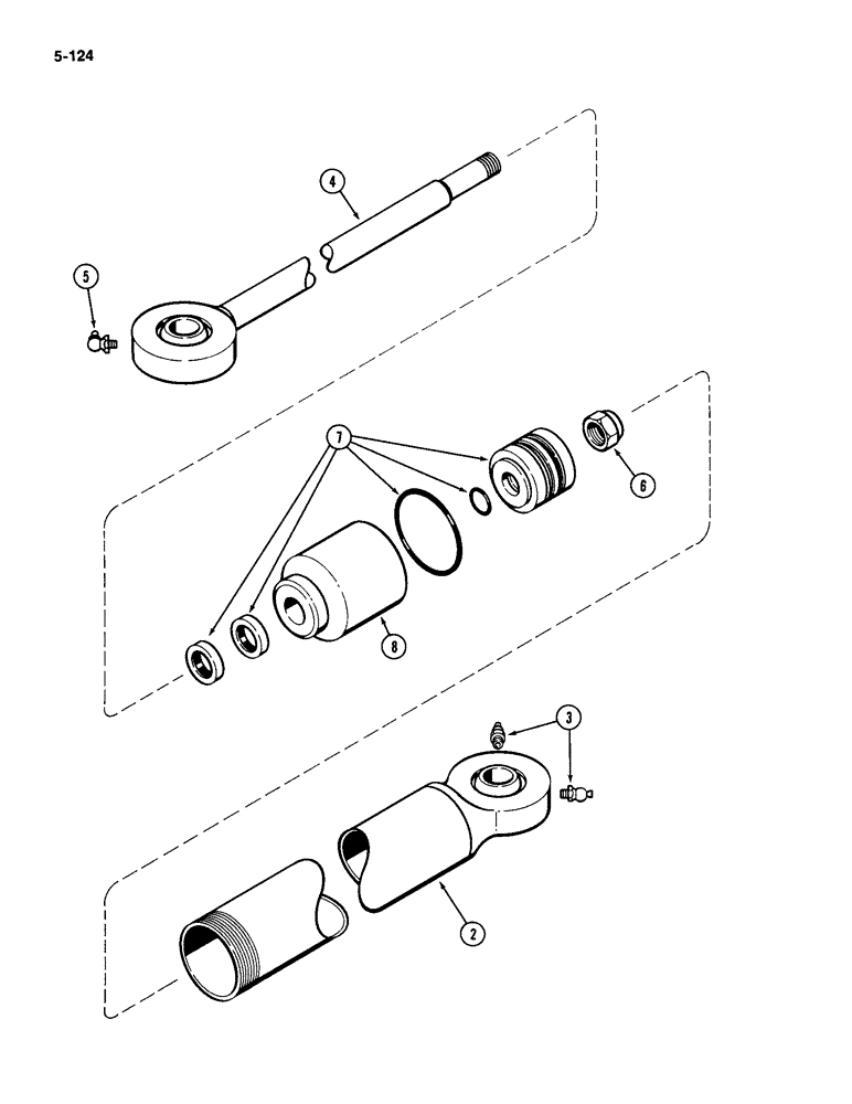 Схема запчастей Case IH 2094 - (5-124) - STEERING CYLINDER, MFD TRACTORS (05) - STEERING