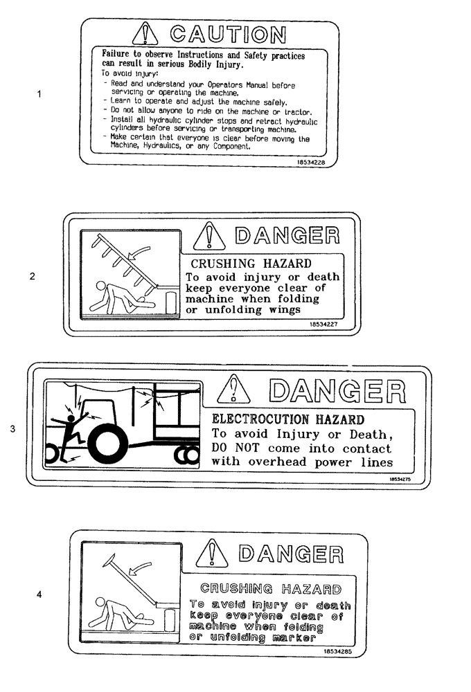 Схема запчастей Case IH 3250 - (90.108.03) - SAFETY DECALS (09) - CHASSIS/ATTACHMENTS