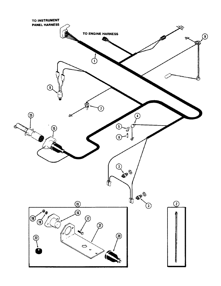 Схема запчастей Case IH 2870 - (098) - TRANSMISSION HARNESS, USED P.I.N. 8825418 AND AFTER (04) - ELECTRICAL SYSTEMS