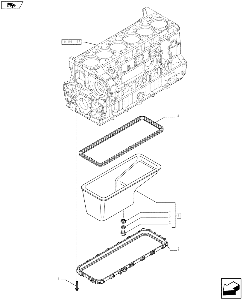 Схема запчастей Case IH F3BFE613B A002 - (10.102.01) - OIL SUMP & RELATED PARTS (504052953) (10) - ENGINE