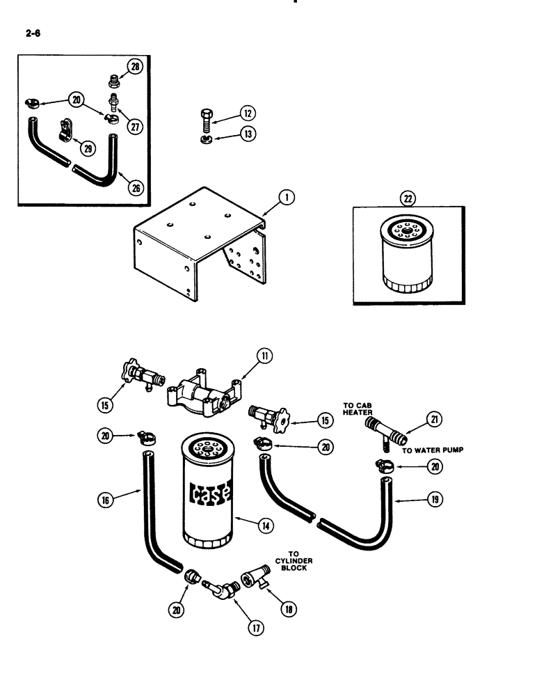 Схема запчастей Case IH 2294 - (2-006) - WATER FILTER, 504BDT DIESEL ENGINE (02) - ENGINE