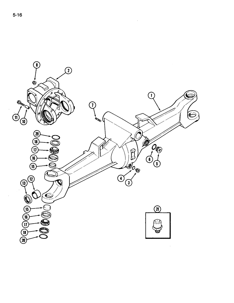 Схема запчастей Case IH 3394 - (5-16) - FRONT AXLE HOUSING AND DIFFERENTIAL CARRIER (05) - STEERING