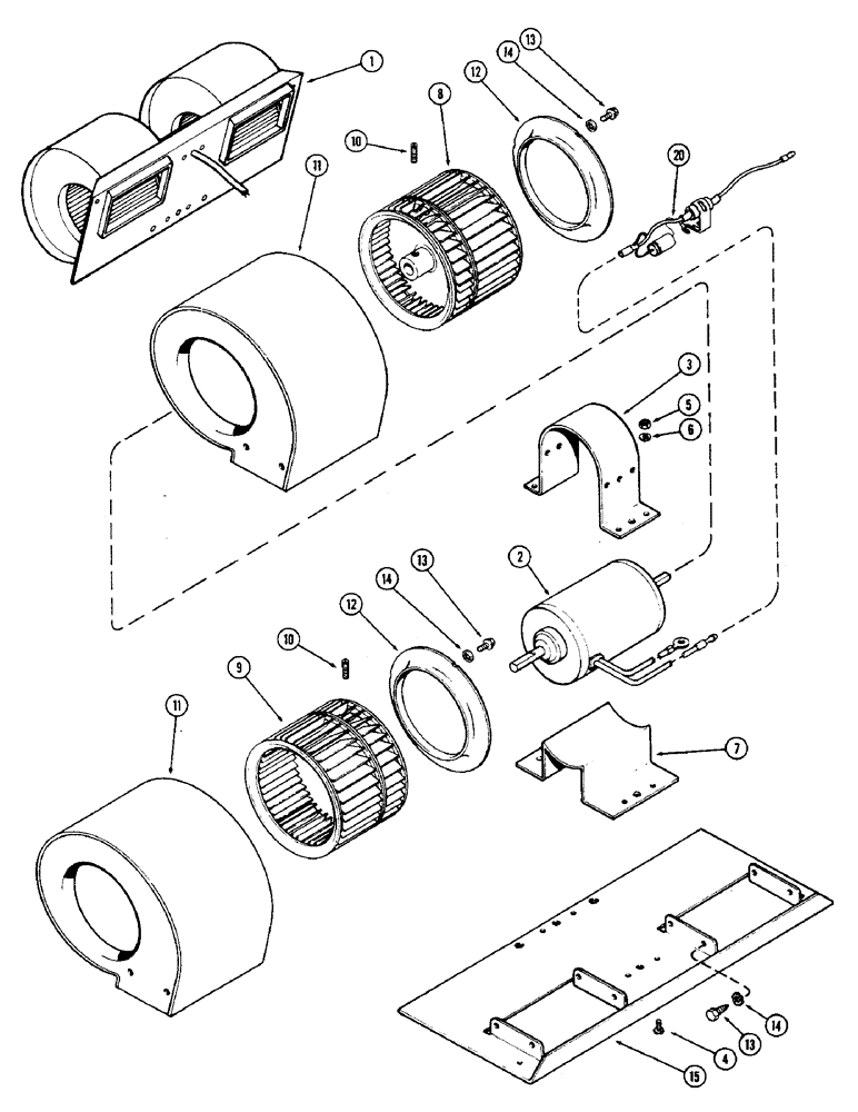 Схема запчастей Case IH 2870 - (400) - CAB, AIR BLOWER (09) - CHASSIS/ATTACHMENTS