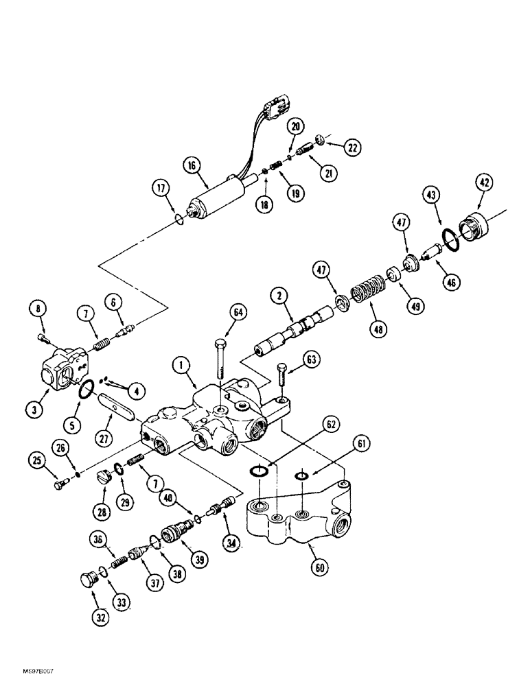 Схема запчастей Case IH 9370 QUADTRAC - (8-086) - HITCH VALVE ASSEMBLY, PRIOR TO P.I.N. JEE0069665 (08) - HYDRAULICS