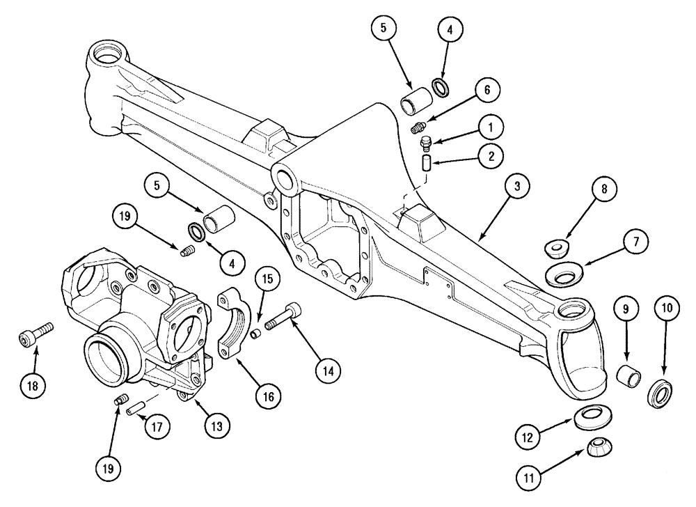 Схема запчастей Case IH MX170 - (05-11) - FRONT AXLE HOUSING (25) - FRONT AXLE SYSTEM