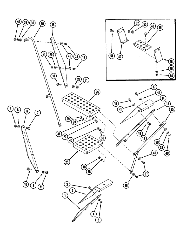 Схема запчастей Case IH 4690 - (9-350) - WHEEL GUARDS, STEPS AND HAND RAILS (09) - CHASSIS/ATTACHMENTS