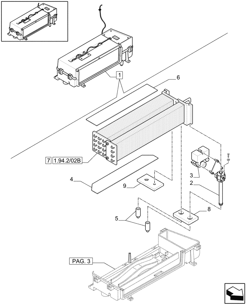 Схема запчастей Case IH MAXXUM 100 - (1.94.2/02G[02]) - AIR CONDITIONER - BREAKDOWN (VAR.330643) (10) - OPERATORS PLATFORM/CAB