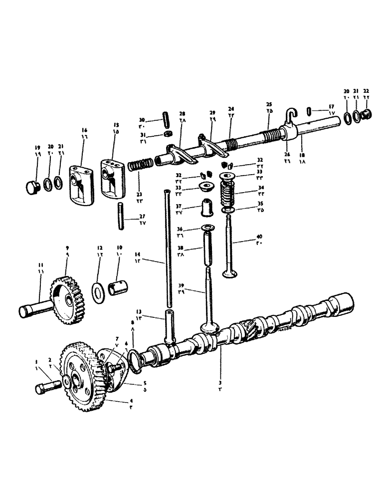 Схема запчастей Case IH 950 - (040) - CAMSHAFT AND GEAR (02) - ENGINE