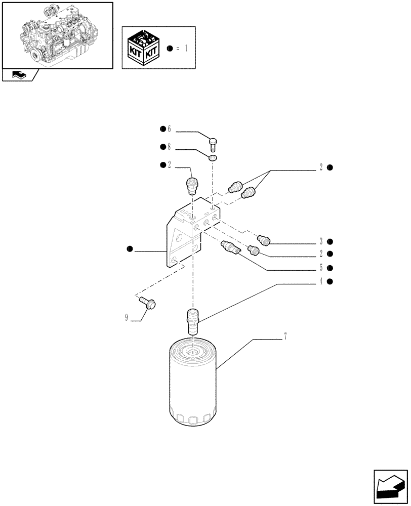 Схема запчастей Case IH F4HE9684J J100 - (10.206.01) - FUEL FILTER (2858044) 