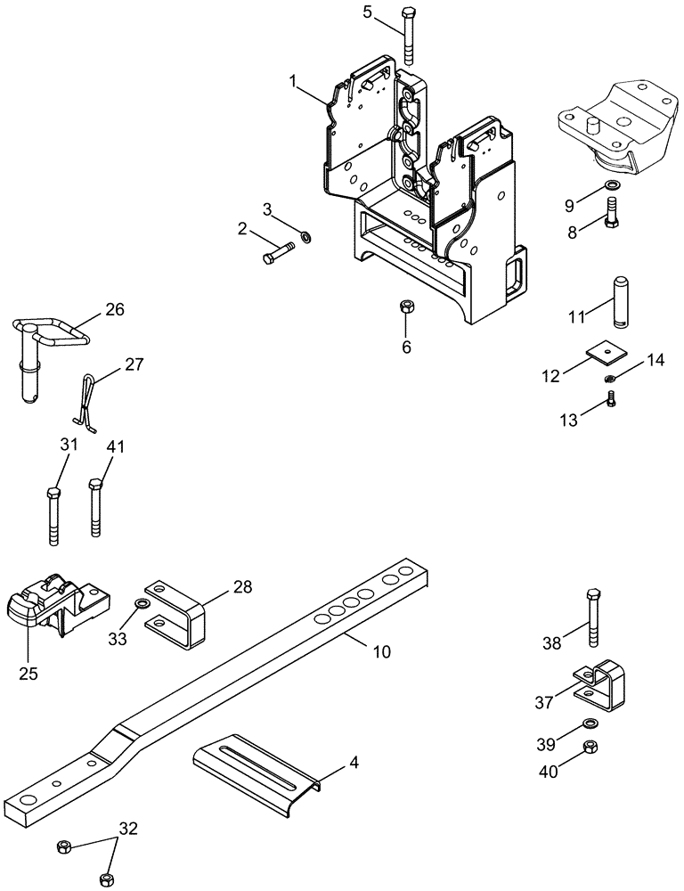 Схема запчастей Case IH MAGNUM 255 - (09-41) - DRAWBAR AND HAMMERSTRAP - STANDARD (09) - CHASSIS/ATTACHMENTS