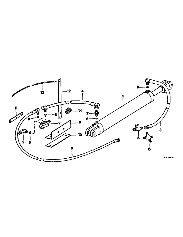 Схема запчастей Case IH 490 - (AG-20) - TRANSPORT CYLINDER AND CONNECTIONS, TRACTORS WITH ONE VALVE 