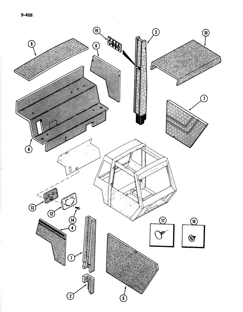 Схема запчастей Case IH 4894 - (9-408) - CAB ACOUSTICAL COVERS (09) - CHASSIS/ATTACHMENTS
