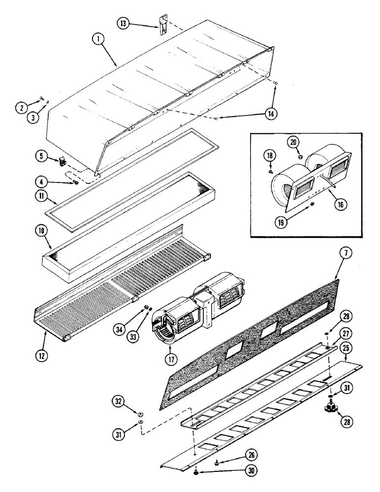 Схема запчастей Case IH 4690 - (9-410) - CAB, AIR FILTER AND BLOWER (09) - CHASSIS/ATTACHMENTS