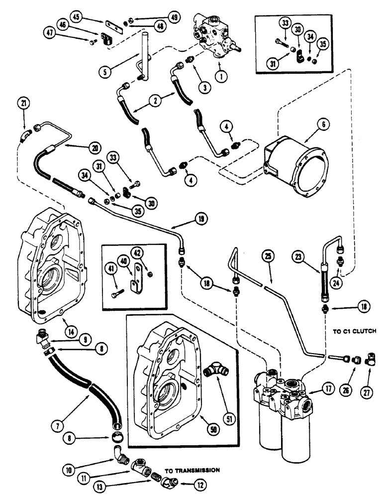 Схема запчастей Case IH 4690 - (8-238) - PTO HYDRAULICS AND LUBE TUBES, PRIOR TO P.I.N. 8860450 (08) - HYDRAULICS