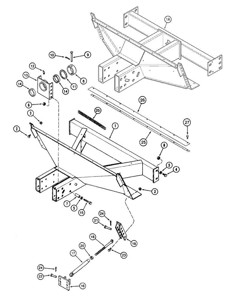 Схема запчастей Case IH 2388 - (05-25) - AXLE, STEERING SUPPORT - POWER GUIDE AXLE, BSN JJC0270499 (11) - TRACKS/STEERING