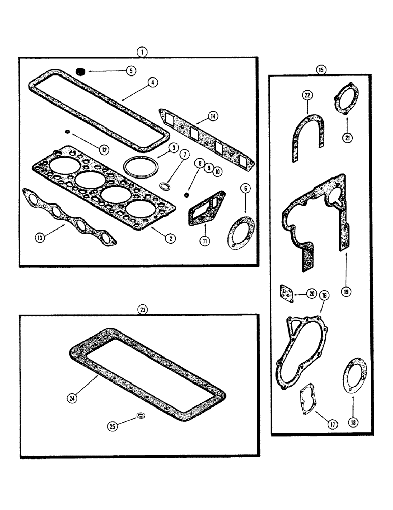 Схема запчастей Case IH 660 - (382) - ENGINE GASKET KITS, 188 DIESEL ENGINE, USED PRIOR TO ENGINE SERIAL NUMBER 2639536 