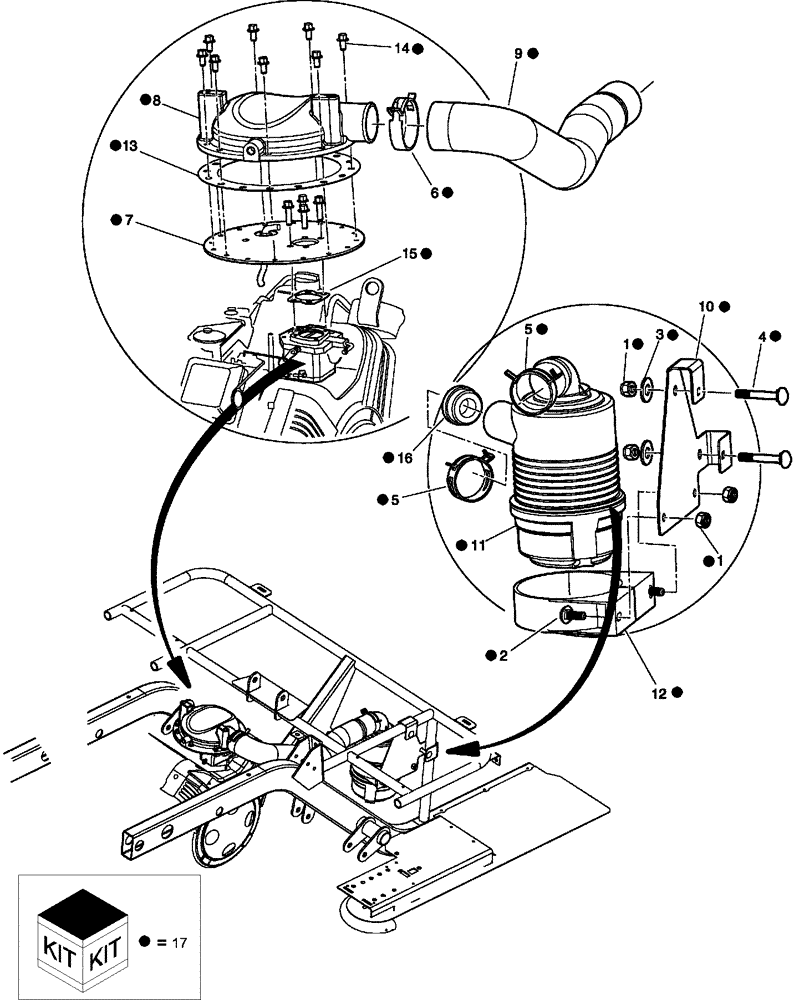 Схема запчастей Case IH SCOUT - (88.202.02) - DIA KIT, REMOTE AIR CLEANER (88) - ACCESSORIES