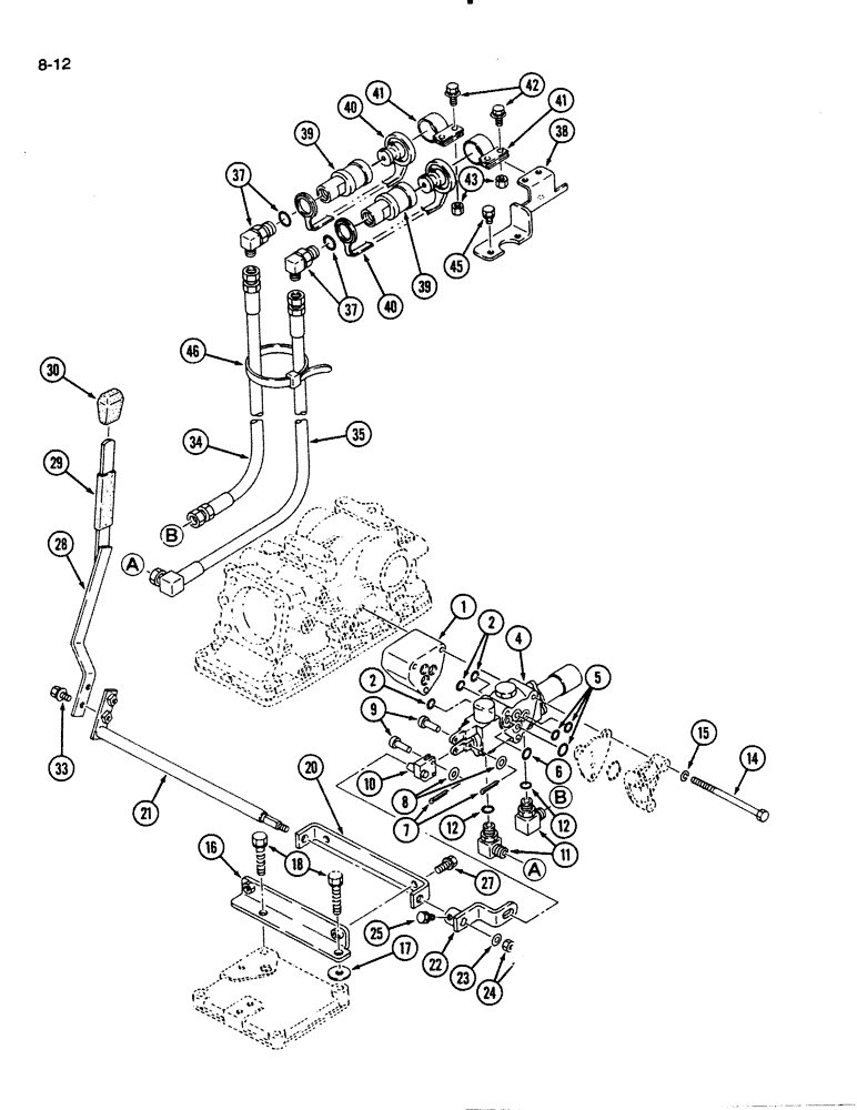 Схема запчастей Case IH 1140 - (8-12) - AUXILIARY VALVE KIT (08) - HYDRAULICS