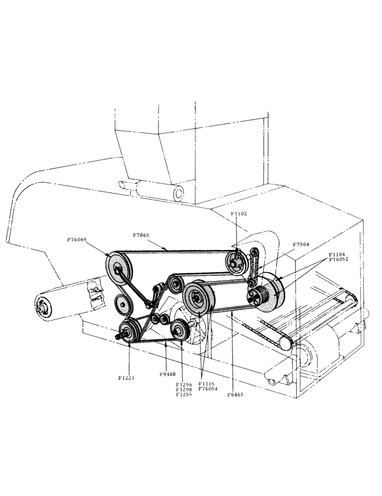 Схема запчастей Case IH 800 - (007) - DRIVE BELTS (05) - SERVICE & MAINTENANCE