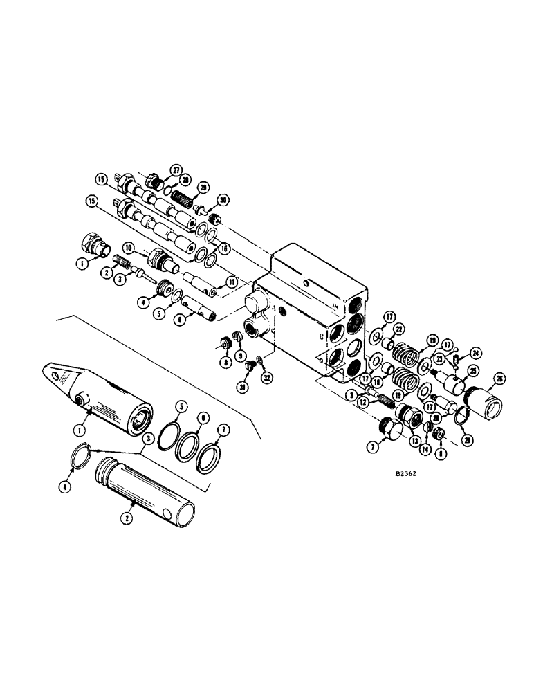 Схема запчастей Case IH 1150 - (036[A]) - PARTS FOR FH742320 CYLINDER (35) - HYDRAULIC SYSTEMS