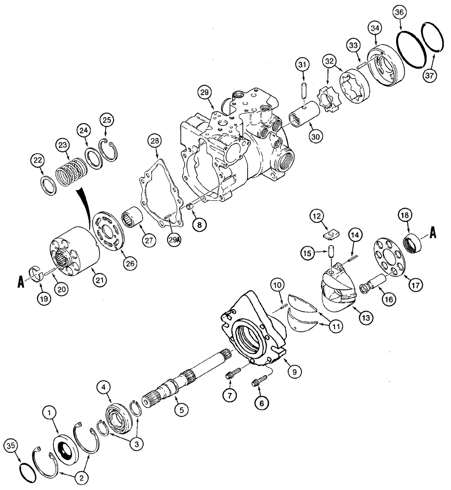 Схема запчастей Case IH 75XT - (06-17) - PUMP, TANDEM (06) - POWER TRAIN