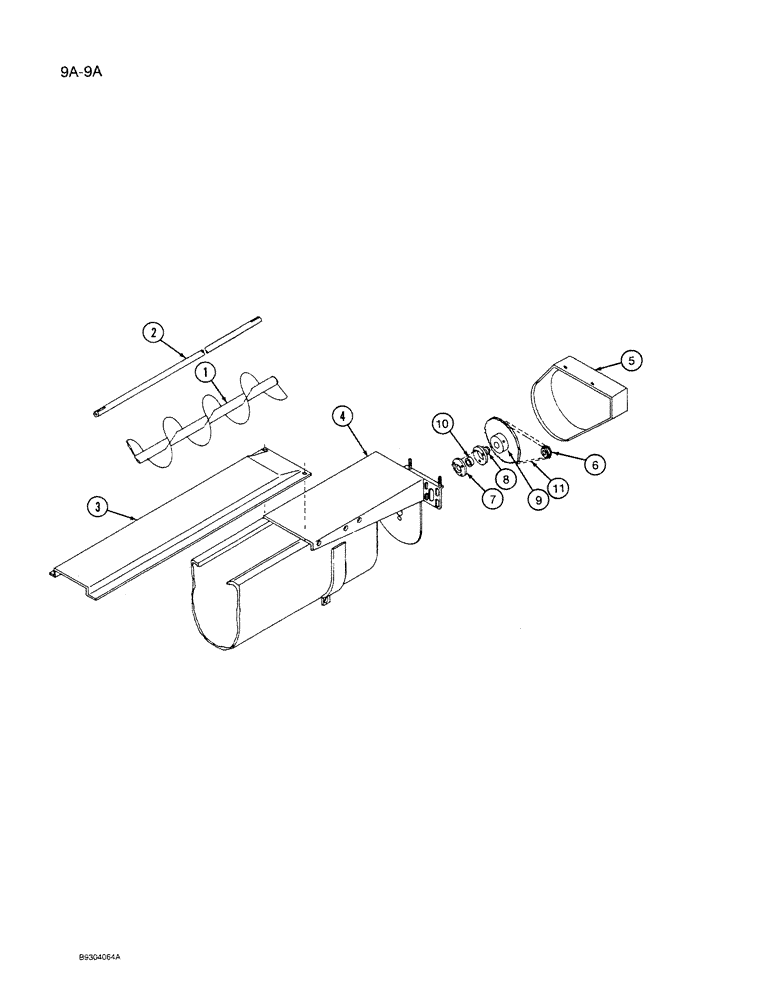 Схема запчастей Case IH 1250 - (9A-009A) - AUGER HYDRAULIC SWING DRAG FEEDER, 1250 MACHINES, PRIOR TO P.I.N. 2360 (09) - CHASSIS ATTACHMENTS