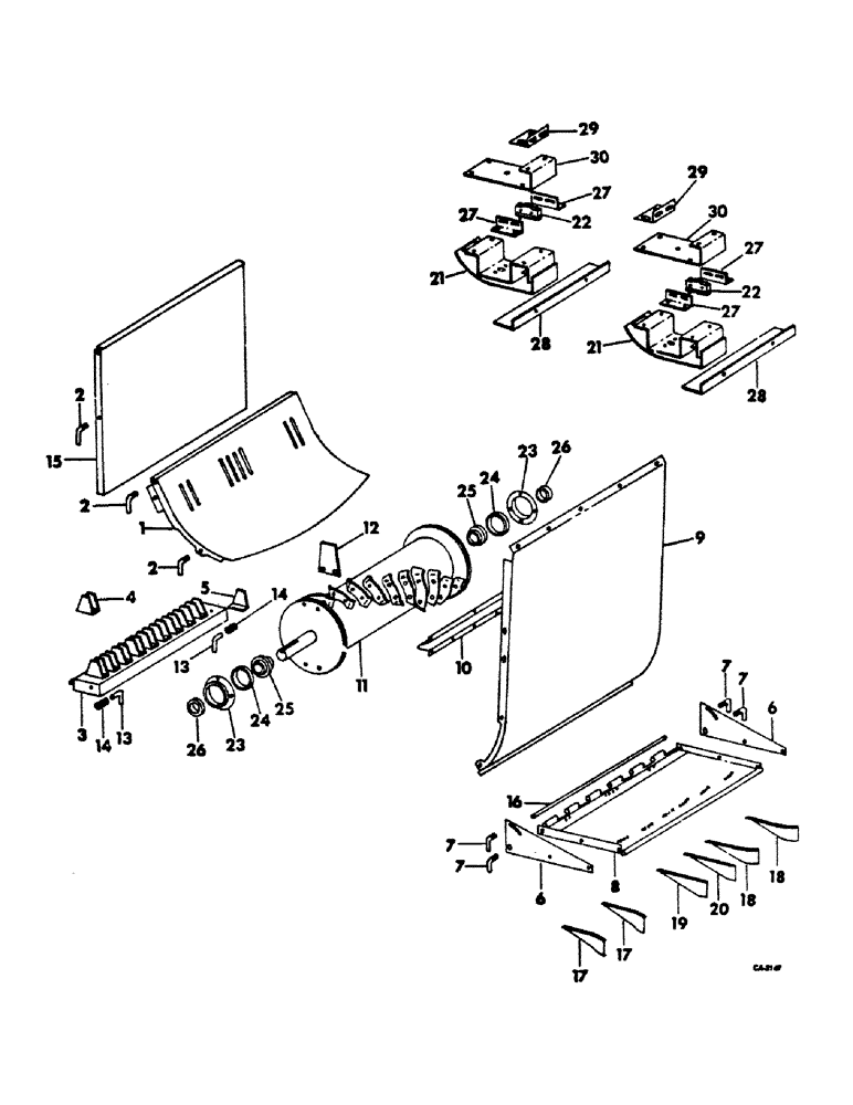 Схема запчастей Case IH 914 - (20-16) - SEPARATOR, STRAW CHOPPER CUTTING PARTS, SERIAL NUMBER 898 AND ABOVE Separation