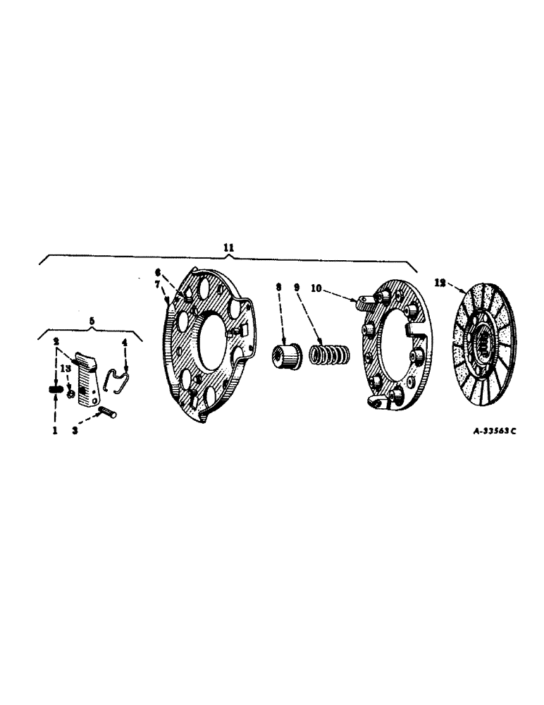 Схема запчастей Case IH 660 - (127) - CLUTCH, CLUTCH, 7 INCH, FOR TRACTORS EQUIPPED WITH TORQUE AMPLIFIER (03.1) - CLUTCH