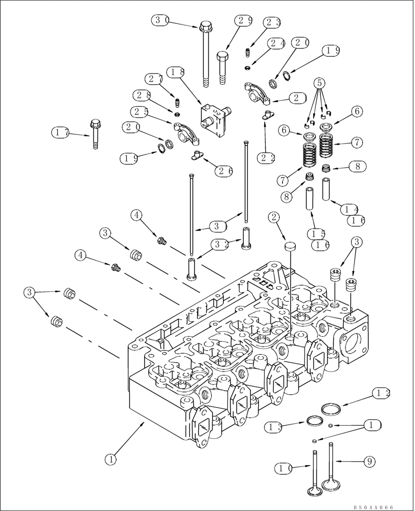 Схема запчастей Case IH 40XT - (02-14) - CYLINDER HEAD - VALVE MECHANISM, 4-390 EMISSIONS CERTIFIED ENGINE (02) - ENGINE