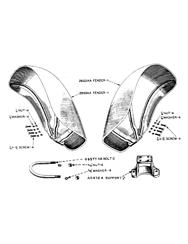 Схема запчастей Case IH SO-SERIES - (075) - REAR WHEEL FENDERS, FOR SO TRACTOR (06) - POWER TRAIN