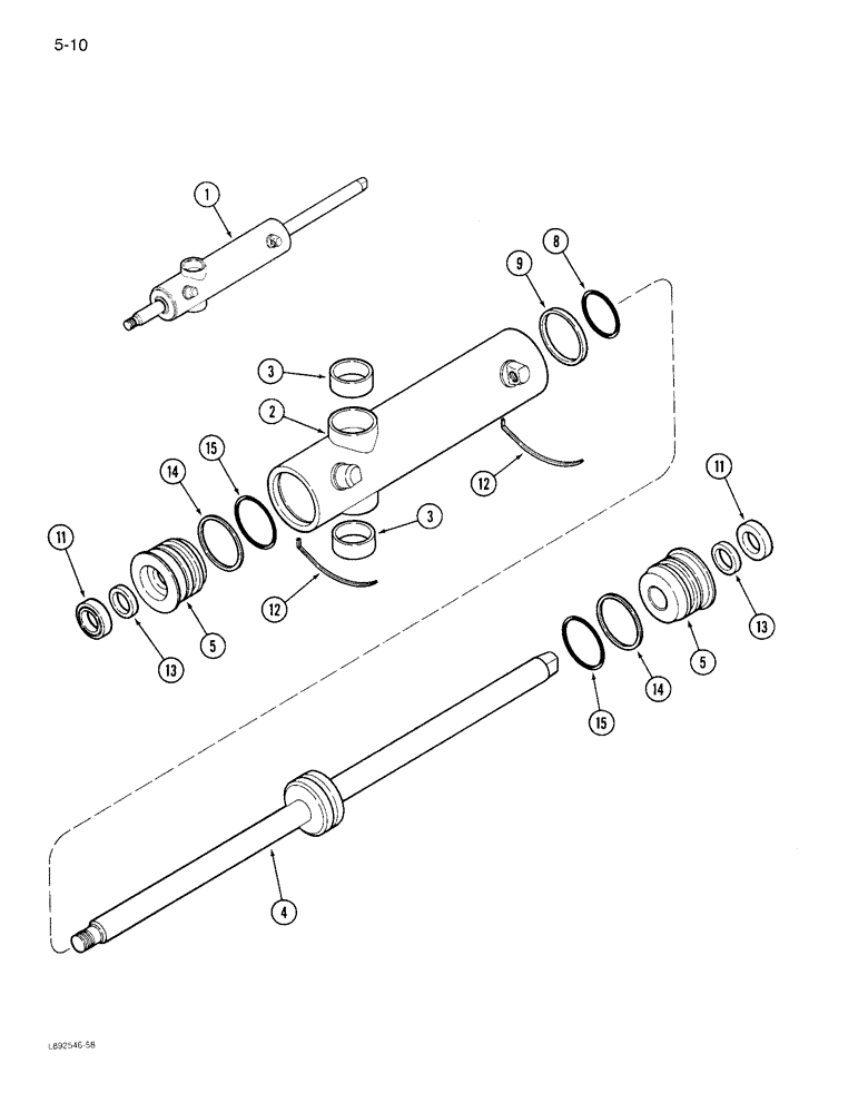 Схема запчастей Case IH 1822 - (5-10) - POWER STEERING CYLINDER. 1822 COTTON PICKER (04) - STEERING